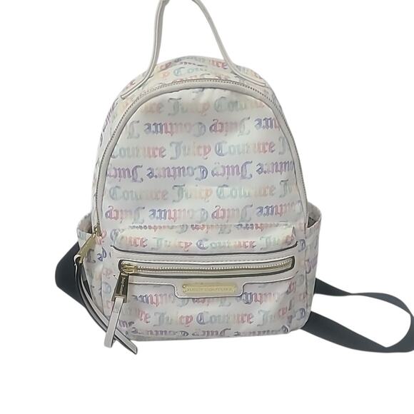 Juicy Couture Accessories - Juicy Couture Rosie Mini Backpack Purse White-Rainbow Nylon